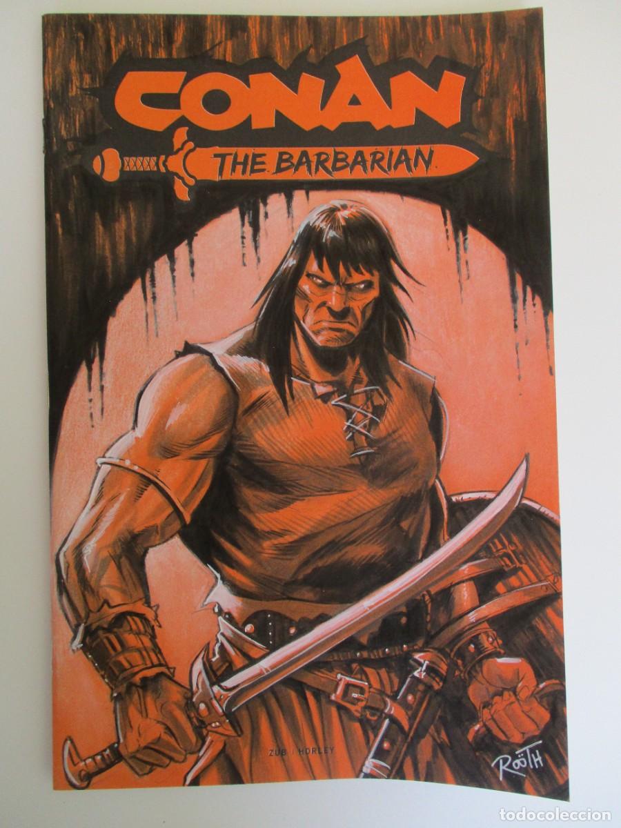 C&oacute;mics: BLANK COVER - BOCETO Original de MIKE ROOTH- CONAN: THE BARBARIAN # 1