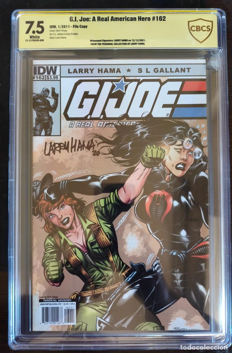 C&oacute;mics: G.I.Joe a real american hero#162 CBCS 7.5 Signed by Larry Hama from the personal collection of Larry