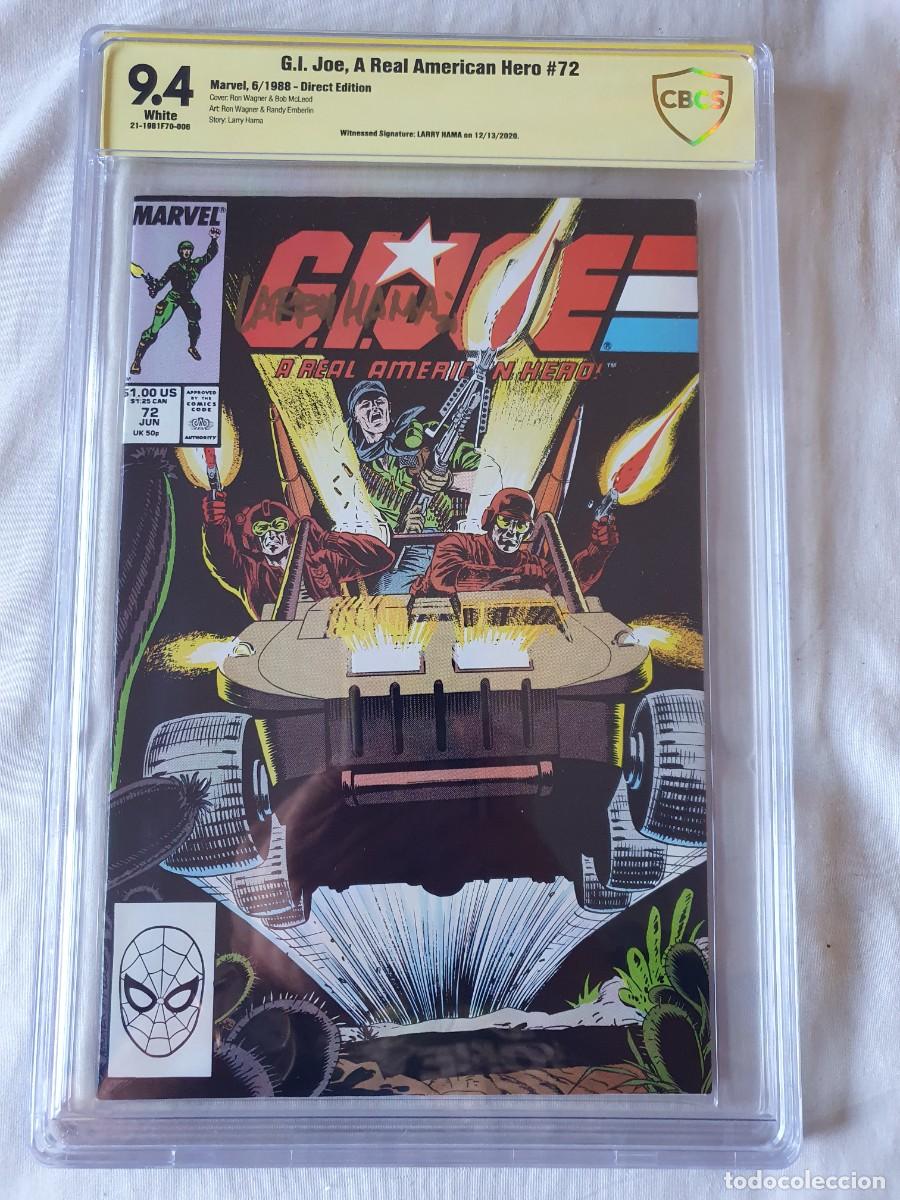C&oacute;mics: G.I.joe a real american hero#72 CBCS 9.4 Signed by Larry Hama