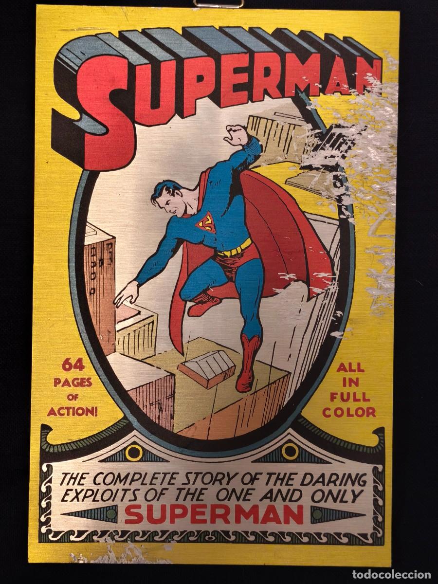 Comics: Superman portada metalica fiel al original para colgar estado usado