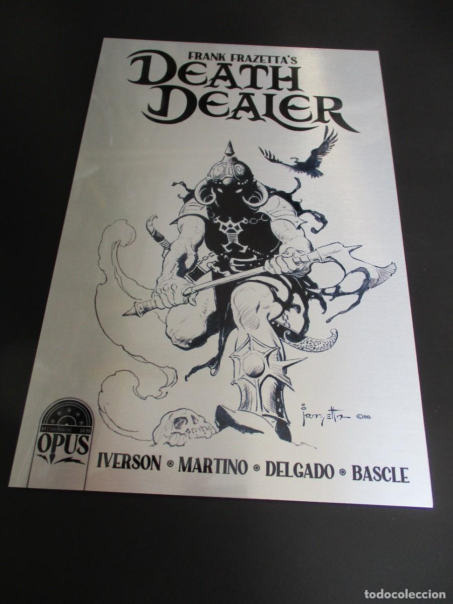 C&oacute;mics: Cubierta met&aacute;lica exclusiva de Frank Frazetta's Death Dealer.COVER FRANK FRAZETTA