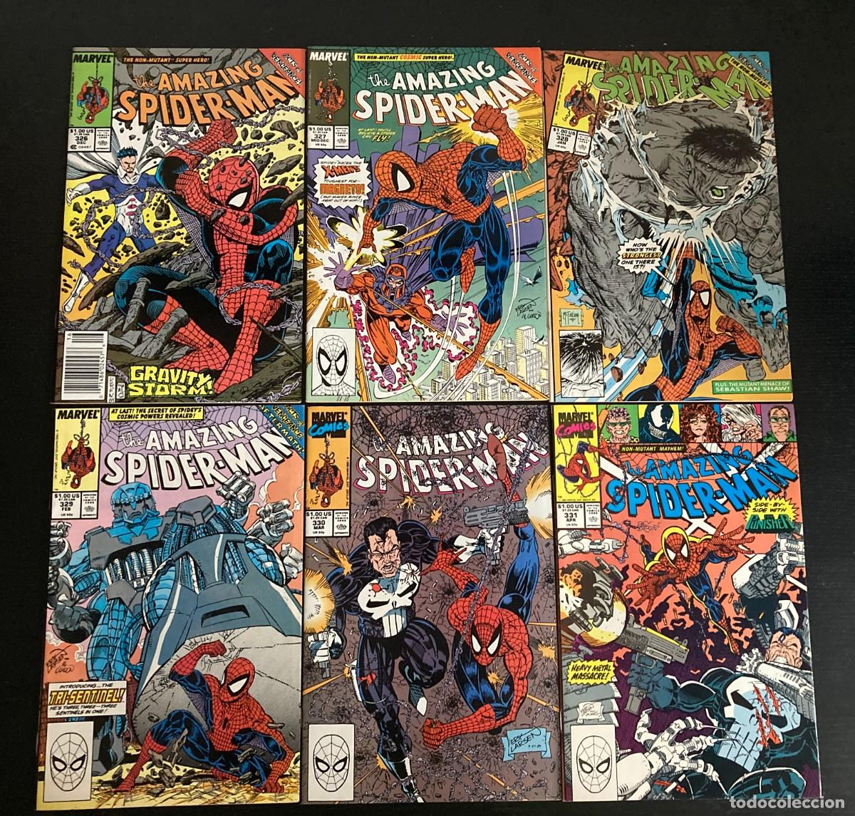 C&oacute;mics: AMAZING SPIDER-MAN 326-331 LOTE 6 C&Oacute;MICS MARVEL USA 1989-1990 MCFARLANE LARSEN COSMIC