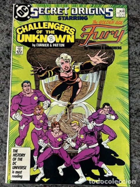 C&oacute;mics: SECRET ORIGINS VOL 2 N&ordm; 12 : FURY GOLDEN AGE - CHALLENGERS (MARZO 1987). ORIGINAL DC. CASI NUEVO.