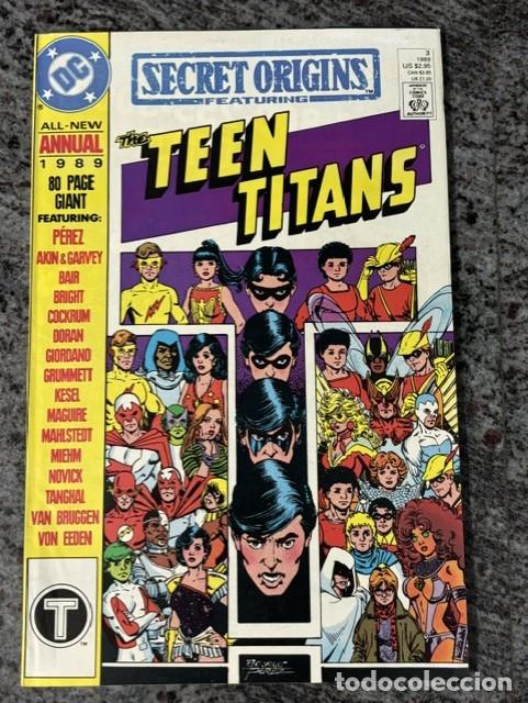 C&oacute;mics: SECRET ORIGINS VOL 2 ANNUAL 3 : TEEN TITANS (1989). ORIGINAL DC. CASI NUEVO.