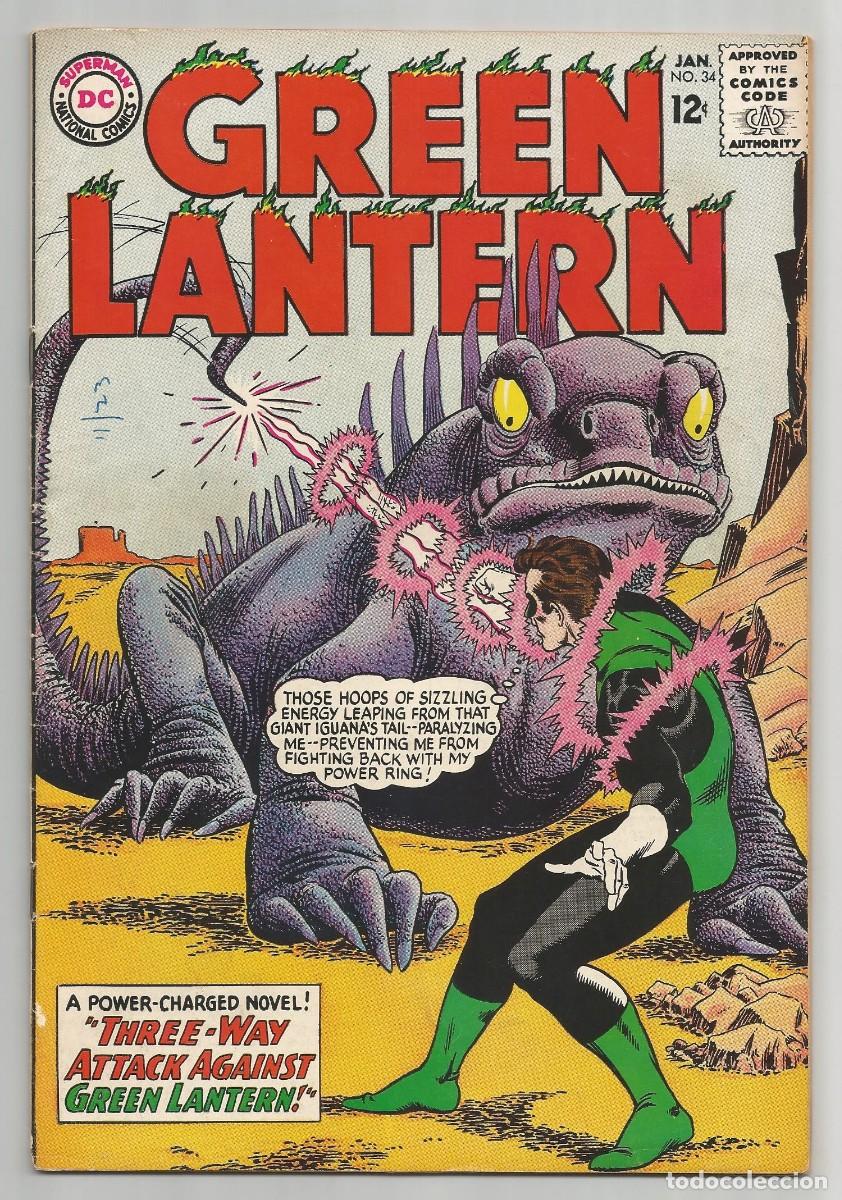 C&oacute;mics: GREEN LANTERN (1960 2nd Series) #34, 35, 37, 38, 39 (FN a FN/VF), lote de 5 DC COMICS 1965