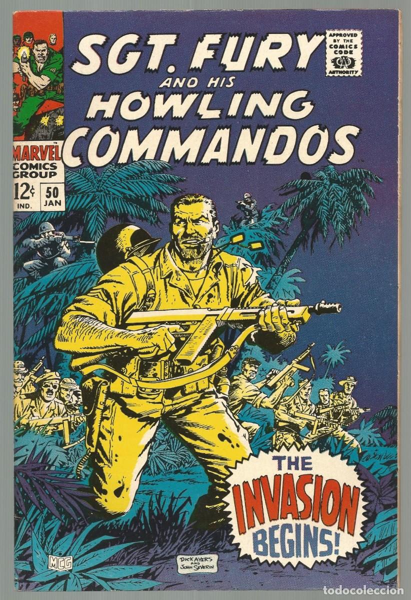 C&oacute;mics: SGT. FURY & HIS HOWLING COMMANDOS #50,51,52,56,57,58,59,60 (FN/VF a VF/NM), lote de 8 MARVEL 1968