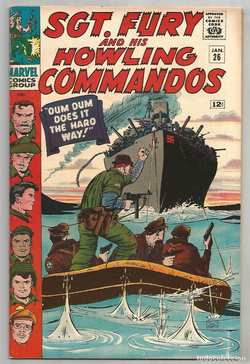C&oacute;mics: SGT. FURY & HIS HOWLING COMMANDOS #26,27,28,29,30 (FN a FN/VF), lote de 5 MARVEL COMICS 1966