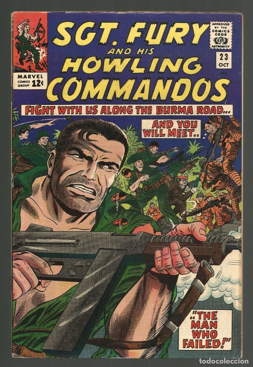 C&oacute;mics: SGT. FURY & HIS HOWLING COMMANDOS #23, 25 (VF a VF/NM), lote de 2 MARVEL COMICS 1965