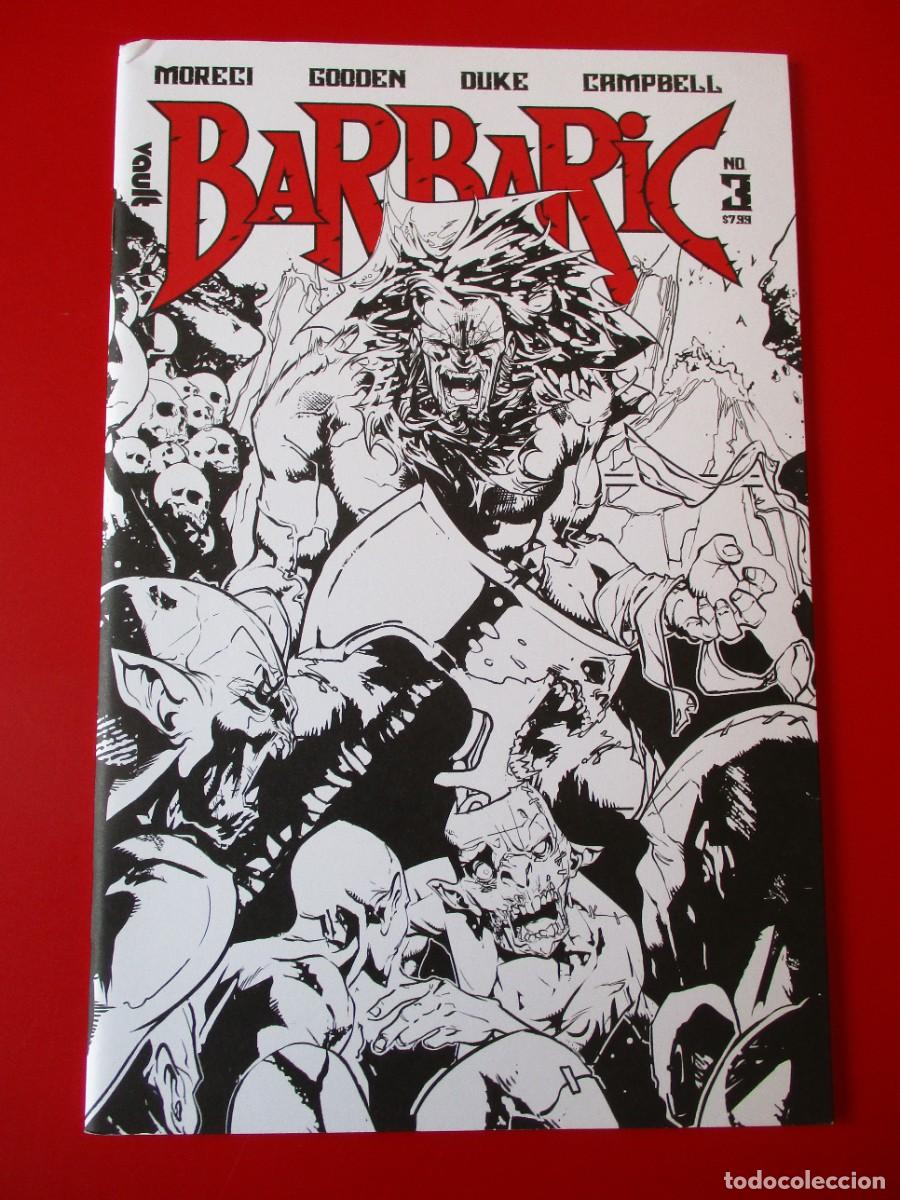 C&oacute;mics: Barbaric #3A Deluxe blanco y negro - 2021 - Nathan Gooden