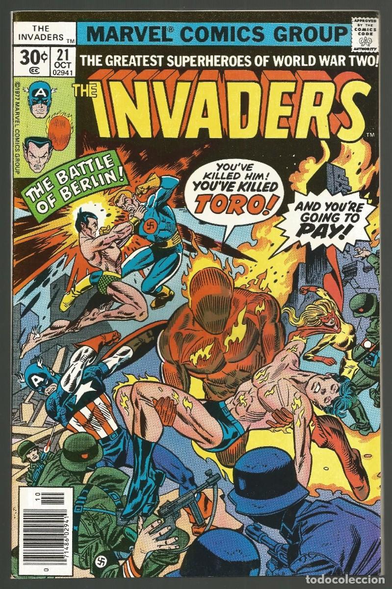 C&oacute;mics: THE INVADERS (1975 1st Series) #21 VF, MARVEL COMICS 1977