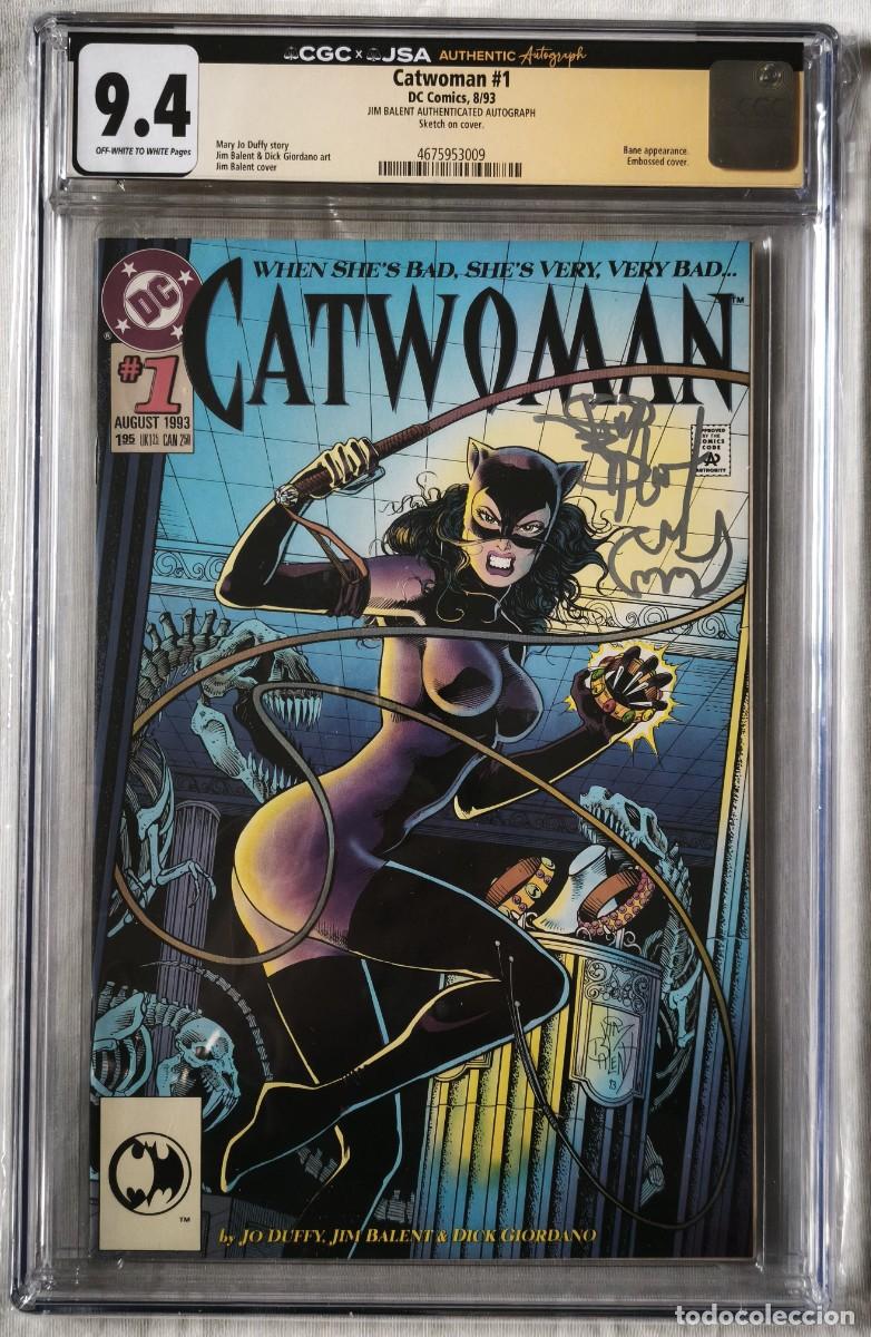 C&oacute;mics: Catwoman #1 - CGC 9.4 Signed&sketch by Jim Balent (Bane Appearance)