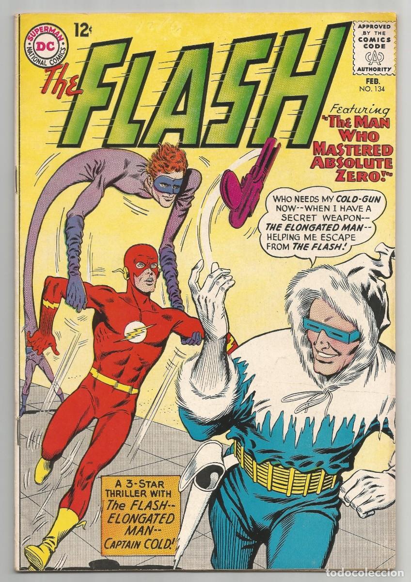 C&oacute;mics: FLASH (1959 1st Series DC) #134, 141 (FN a FN+), lote de 2 DC COMICS 1963