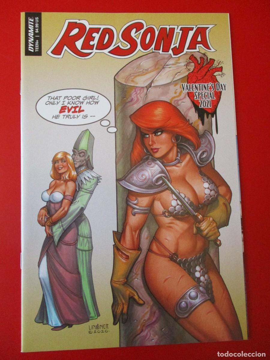 C&oacute;mics: Red Sonja Valentines Special #1 Variante Virgen Edici&oacute;n Limitada Dynamite 2021 Linsner
