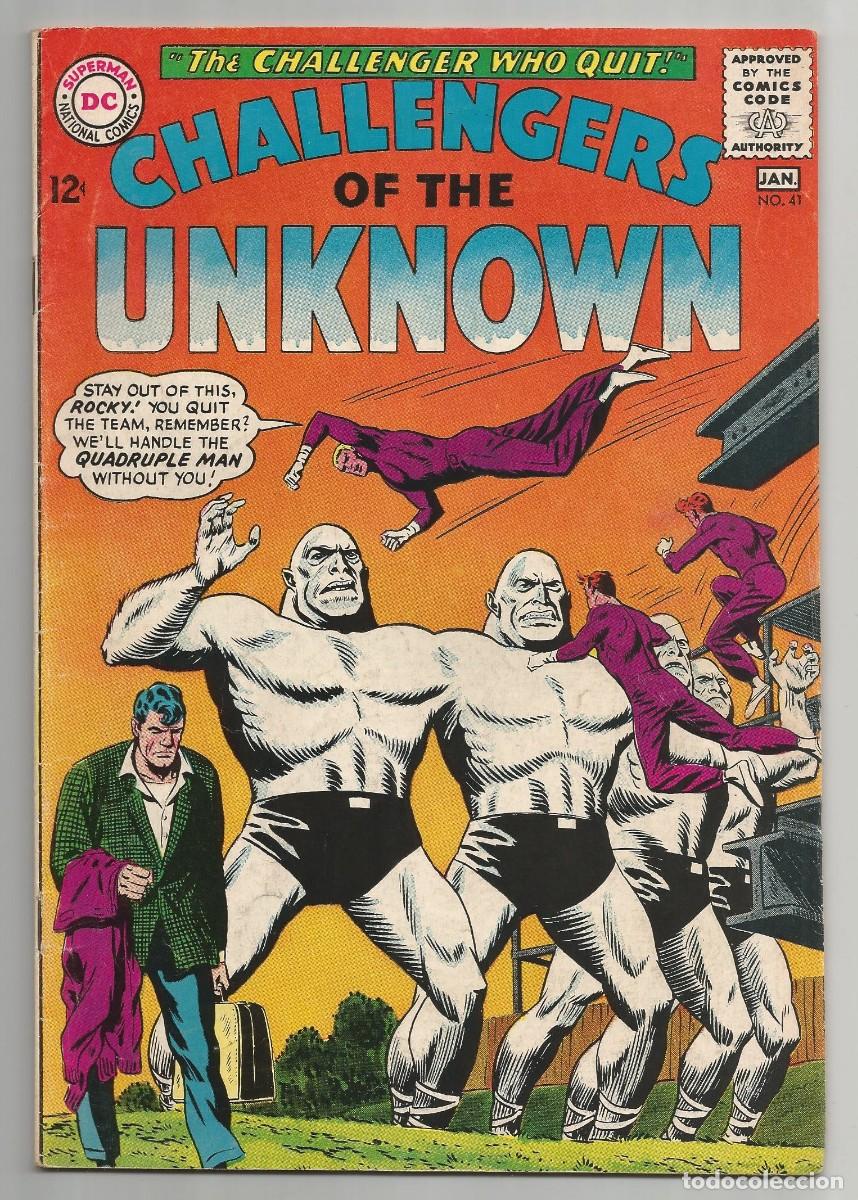 C&oacute;mics: CHALLENGERS OF THE UNKNOWN #41, 42, 43 (FN a FN/VF), lote de 3 DC COMICS 1965