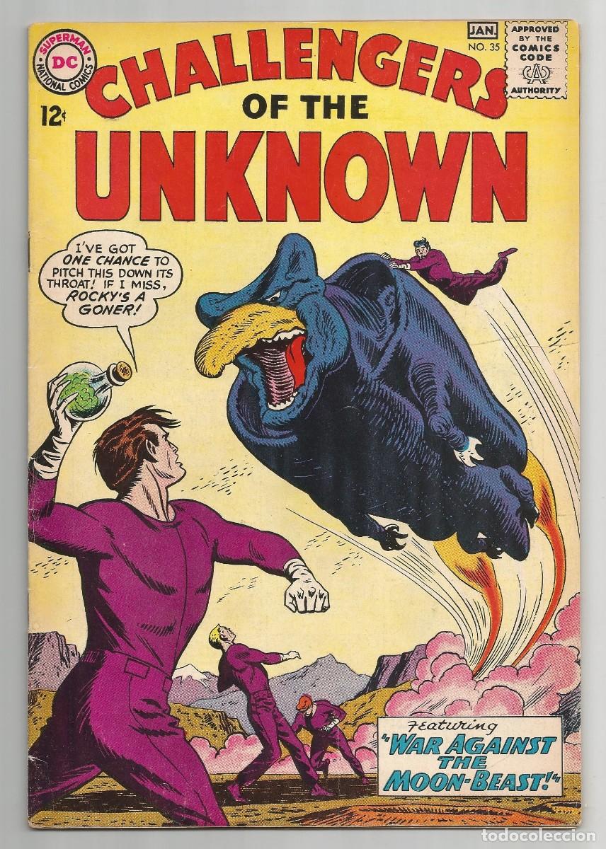 C&oacute;mics: CHALLENGERS OF THE UNKNOWN #35, 36, 37 (FN a FN/VF), lote de 3 DC COMICS 1964