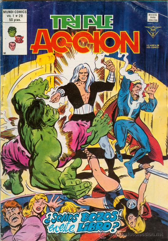 C&oacute;mics: Triple Acci&oacute;n. V. 1. N&uacute;m. 20. Ed. V&eacute;rtice. Mundi C&oacute;mics. - Foto 1