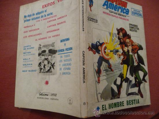 C&oacute;mics: CAPIT&Aacute;N AM&Eacute;RICA. VOL 1. V&Eacute;RTICE. N&ordm; 8 ( 25 PTAS) - Foto 2