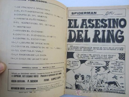 C&oacute;mics: SPIDERMAN edicion especial - el asesino del ring 1974 - Foto 2