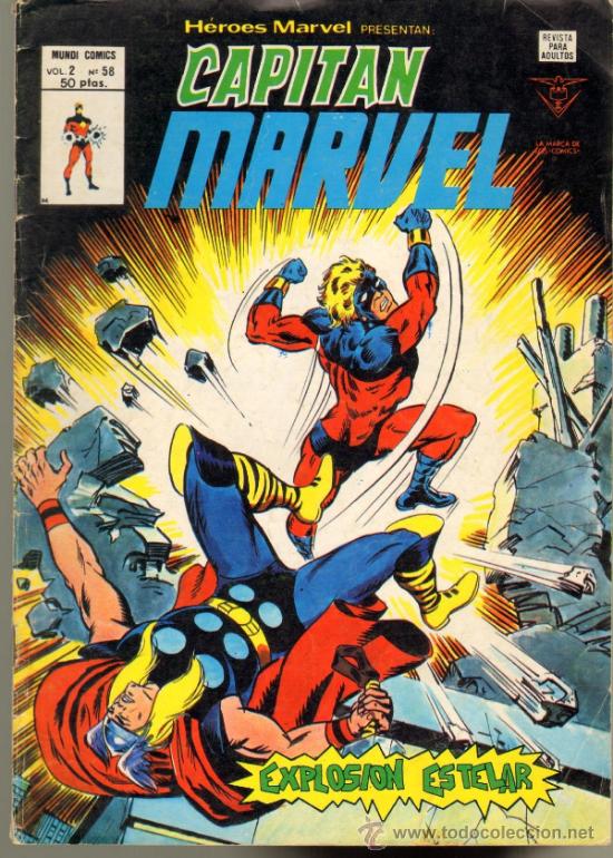 C&oacute;mics: TEBEOS-COMICS GOYO ● CAPITAN MARVEL 58 ● HEROES MARVEL V2 CON THOR ● AA99 X0922 ● - Foto 1
