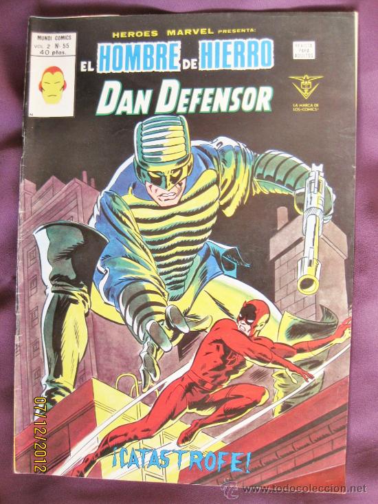 C&oacute;mics: EL HOMBRE DE HIERRO.DAN DEFENSOR. V.2. N&ordm; 55. CAT&Aacute;STROFE!. EDICIONES V&Eacute;RTICE. - Foto 1