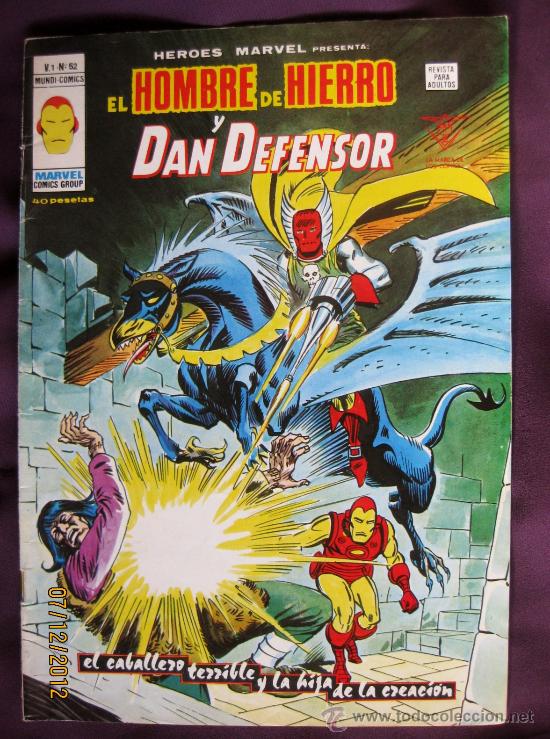 C&oacute;mics: EL HOMBRE DE HIERRO Y DAN DEFENSOR. V.1. N&ordm; 52. EDICIONES V&Eacute;RTICE.1975. - Foto 1