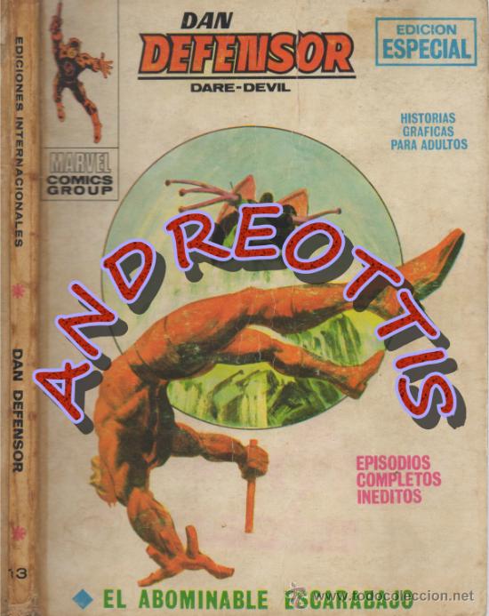 C&oacute;mics: DAN DEFENSOR (DARE-DEVIL), EDITORIAL VERTICE, V.1 N. 13, EL ABOMINABLE ESCARABAJO - Foto 1