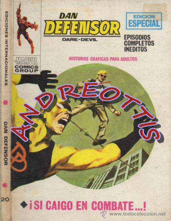 C&oacute;mics: DAN DEFENSOR (DARE-DEVIL), EDITORIAL VERTICE, V.1 N. 20, SI CAIGO EN COMBATE... - Foto 1