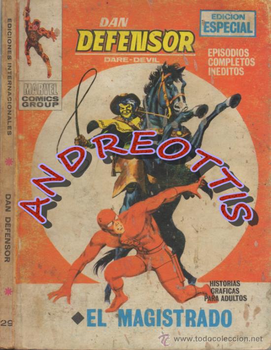 C&oacute;mics: DAN DEFENSOR (DARE-DEVIL), EDITORIAL VERTICE, V.1 N. 29, EL MAGISTRADO - Foto 1