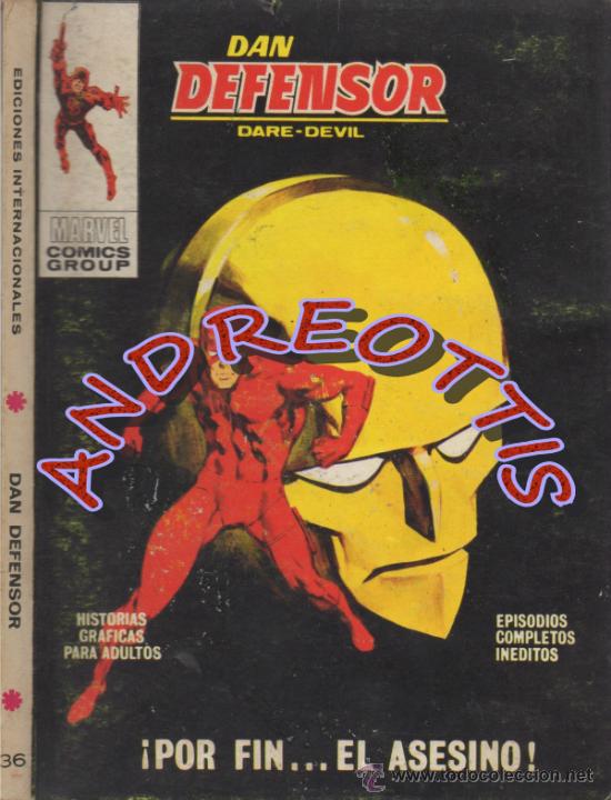 C&oacute;mics: DAN DEFENSOR (DARE-DEVIL), EDITORIAL VERTICE, V.1 N. 36, POR FIN...EL ASESINO - Foto 1