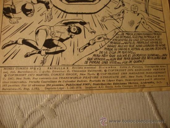 C&oacute;mics: TEBEO COMIC PATRULLA X MARVEL N&ordm;8 A&Ntilde;O 1973 - Foto 2