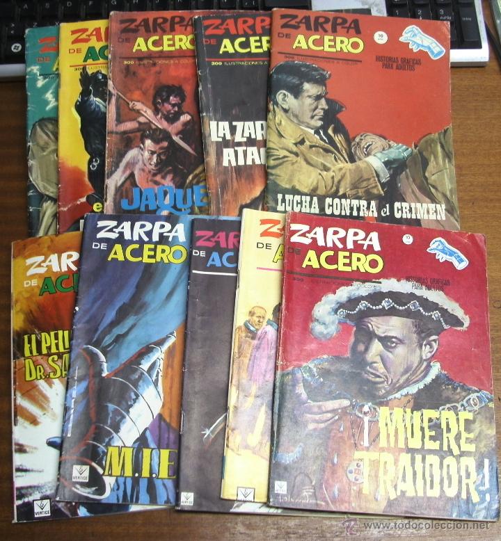 C&oacute;mics: ZARPA DE ACERO / LOTE DE 15 N&Uacute;MEROS / V&Eacute;RTICE GRAPA - Foto 1