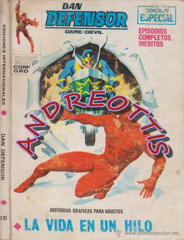 C&oacute;mics: DAN DEFENSOR (DARE-DEVIL), EDITORIAL VERTICE, V.1 N. 28, LA VIDA EN UN HILO - Foto 1