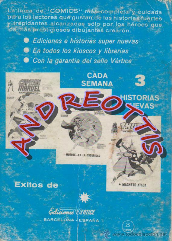 C&oacute;mics: DAN DEFENSOR (DARE-DEVIL), EDITORIAL VERTICE, V.1 N. 28, LA VIDA EN UN HILO - Foto 2