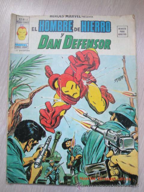 C&oacute;mics: HEROES MARVEL EL HOMBRE DE HIERRO Y DAN DEFENSOR V.2 N&ordm; 14 - Foto 1