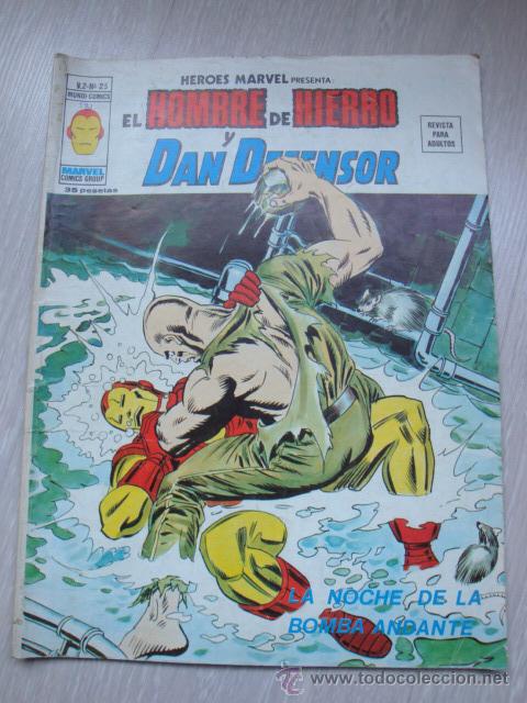 C&oacute;mics: HEROES MARVEL EL HOMBRE DE HIERRO Y DAN DEFENSOR V.2 N&ordm; 25 - Foto 1