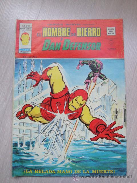 C&oacute;mics: HEROES MARVEL EL HOMBRE DE HIERRO Y DAN DEFENSOR V.2 N&ordm; 33 - Foto 1