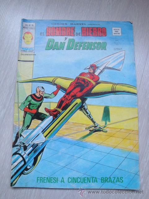 C&oacute;mics: HEROES MARVEL EL HOMBRE DE HIERRO Y DAN DEFENSOR V.2 N&ordm; 38 - Foto 1