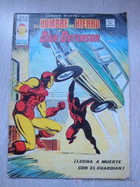 C&oacute;mics: HEROES MARVEL EL HOMBRE DE HIERRO Y DAN DEFENSOR V.2 N&ordm; 40 - Foto 1