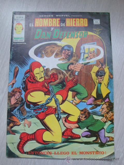 C&oacute;mics: HEROES MARVEL EL HOMBRE DE HIERRO Y DAN DEFENSOR V.2 N&ordm; 45 - Foto 1