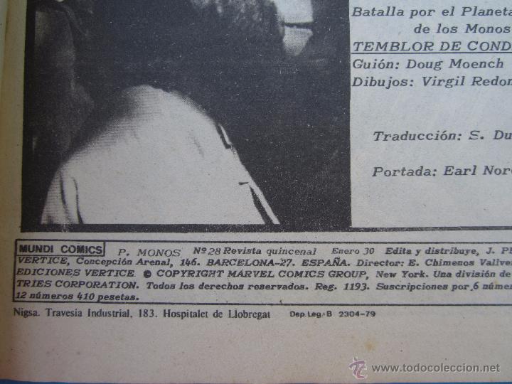 C&oacute;mics: EL PLANETA DE LOS SIMIOS-V.2-N.28-1979-EDICIONES VERTICE - Foto 2