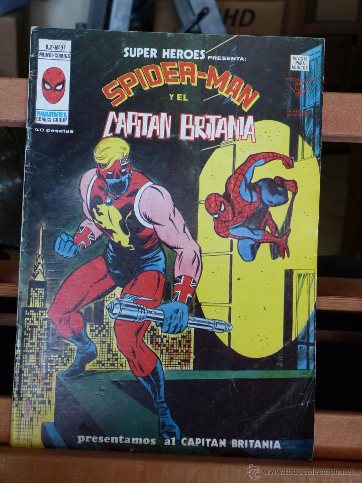 C&oacute;mics: SUPER H&Eacute;ROES N&ordm; 91: SPIDERMAN Y EL CAPIT&Aacute;N BRITANIA - Foto 1