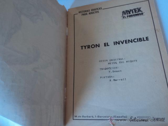 C&oacute;mics: COMIC EDICIONES VERTICE LIBRETA Mytek el Poderoso. TYRON INVENCIBLE N&ordm; 11. 1965. 10 PTS. R.100 - Foto 2