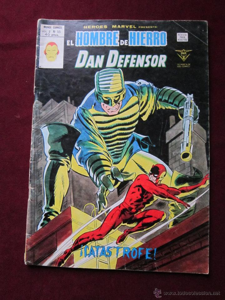 C&oacute;mics: HEROES MARVEL N&ordm; 55. VOL. 2. HOMBRE DE HIERRO Y DAN DEFENSOR VERTICE. tebeni - Foto 1