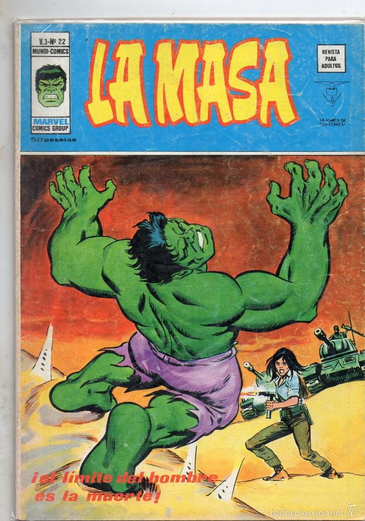 C&oacute;mics: COMIC VERTICE 1977 LA MASA VOL3 N&ordm; 22 (BUEN ESTADO) - Foto 1