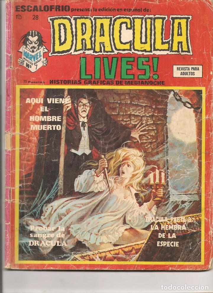C&oacute;mics: ESCALOFRIO PRESENTA: DR&Aacute;CULA LIVES!. N&ordm; 28.  EDICIONES VERTICE. (Z/C11) - Foto 1