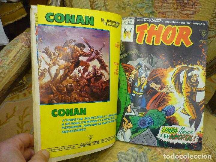 C&oacute;mics: &Aacute;LBUM CONTENIENDO 4 N&Uacute;MEROS DE THOR Y UNO DE LA MASA. EDICIONES V&Eacute;RTICE 1.980. - Foto 8