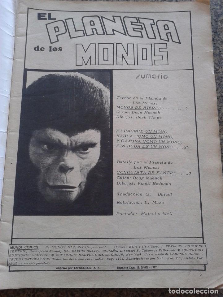 C&oacute;mics: EL PLANETA DE LOS SIMIOS -- V. 2 -- N&ordm; 27 -- MUNDI COMICS -- VERTICE -- - Foto 2