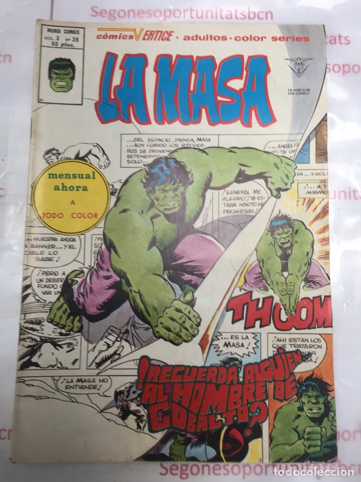 C&oacute;mics: La Masa , el increible Hulk n&uacute;mero 36 Vertice Volumen 3 - Foto 1
