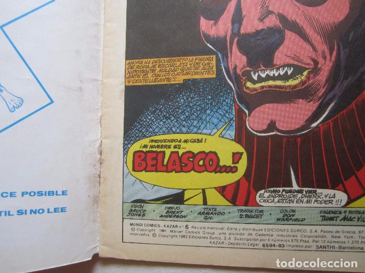 C&oacute;mics: kazar n.6 , belasco , ediciones surco - Foto 2