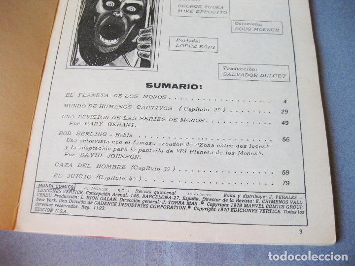 C&oacute;mics: COMIC DE EL PLANETA DE LOS MONOS - MUNDI COMICS N&ordm; 1 - Foto 2